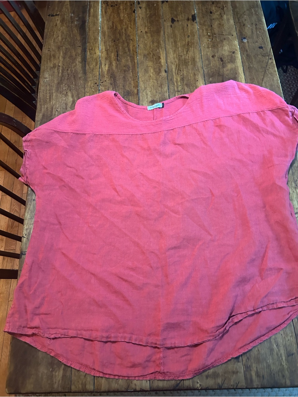 Relaxed Boxy Tunic Top in red